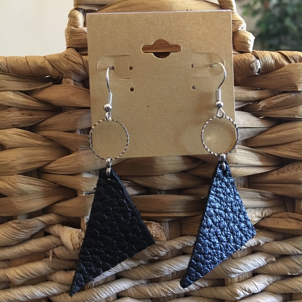Boho handmade genuine leather earrings